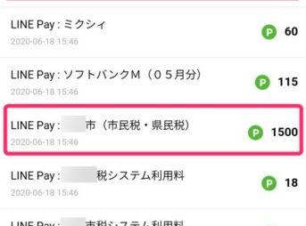 Visa LINE Payカードで住民税を分割支払いした時のポイント還元